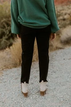 Denim Lounge THE GIANNA HIGH RISE DISTRESSED JEANS IN BLACK BOTTOMS