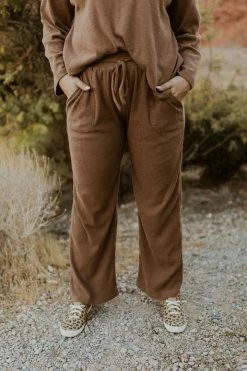 POLAGRAM THE MILEY RIBBED PANTS IN MOCHA