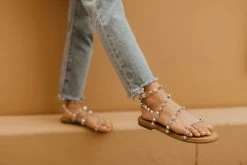Shoe Click SHOES THE SHILOH STUDDED SANDAL IN SILVER