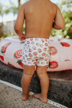 PINK DESERT BOYS EUROPEAN CUT SWIM SHORT IN SUMMER STRAWBERRY