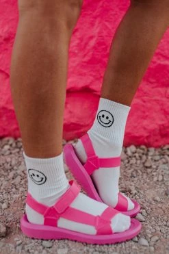 AppleBlossom SHOES THE BALI T-STRAP SANDALS IN BARBIE PINK