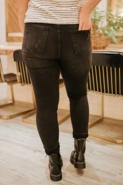 Risen THE BLACK HIGH WAISTED ANKLE SKINNY JEAN BOTTOMS