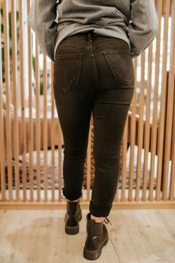 Risen THE BLACK HIGH WAISTED ANKLE SKINNY JEAN BOTTOMS