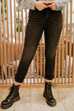 Risen THE BLACK HIGH WAISTED ANKLE SKINNY JEAN BOTTOMS