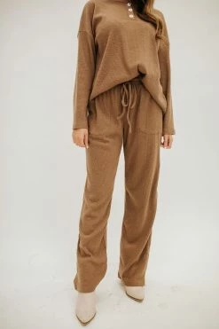 POLAGRAM THE MILEY RIBBED PANTS IN MOCHA