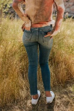 Vervet By Flying Monkey THE VERVET HIGH RISE BUTTON UP ANKLE SKINNY JEAN