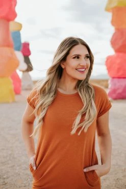 THE PINK DESERT T-SHIRT DRESS IN TANGERINE PD EXCLUSIVES