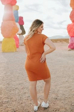 THE PINK DESERT T-SHIRT DRESS IN TANGERINE PD EXCLUSIVES