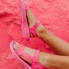 AppleBlossom SHOES THE BALI T-STRAP SANDALS IN BARBIE PINK