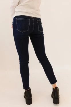 Vervet By Flying Monkey BOTTOMS THE VERVET ANKLE SLIT SKINNY JEANS IN DARK WASH 6 Vervet By Flying Monkey BOTTOMS THE VERVET ANKLE SLIT SKINNY JEANS IN DARK WASH
