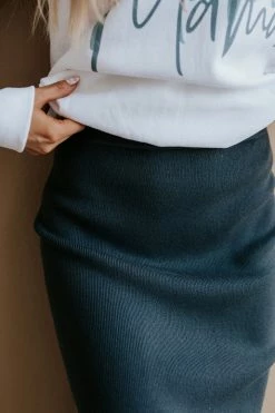 Davi&Dani THE SLOANE SWEATER SKIRT IN BLUE