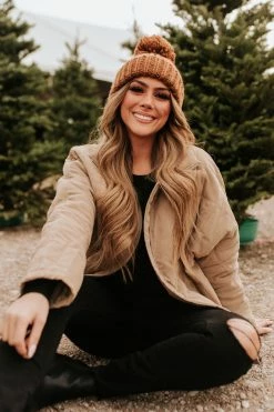 Jodifl THE PUDDLE JUMPING PUFFER JACKET IN TAUPE TOPS