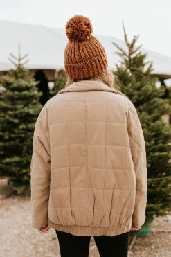 Jodifl THE PUDDLE JUMPING PUFFER JACKET IN TAUPE TOPS