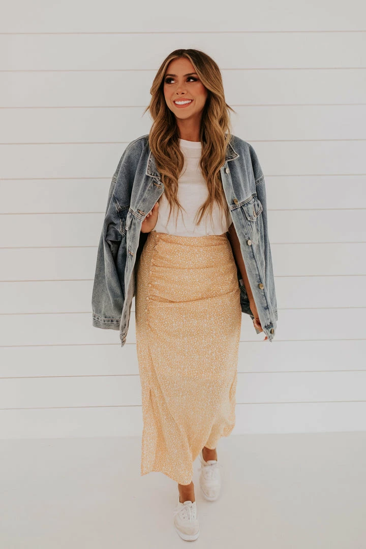 Ces Femme THE FLORA MIDI SKIRT IN YELLOW 5 Ces Femme THE FLORA MIDI SKIRT IN YELLOW