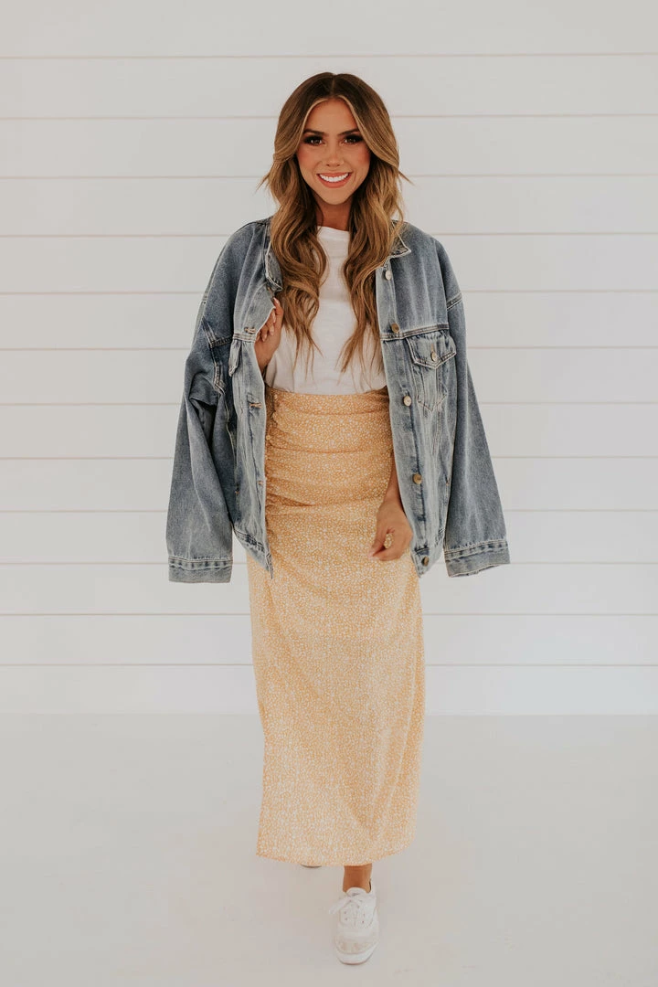 Ces Femme THE FLORA MIDI SKIRT IN YELLOW 3 Ces Femme THE FLORA MIDI SKIRT IN YELLOW