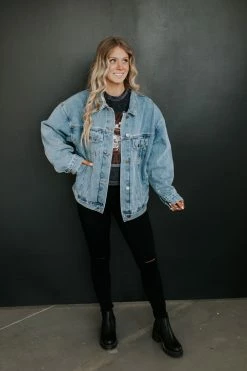 Mono THE BROOKLYN DENIM JACKET IN MEDIUM DENIM TOPS