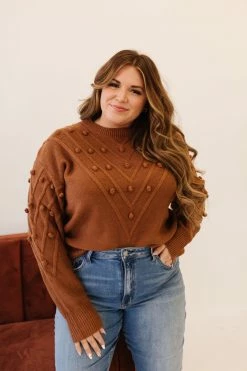 Sweet Lovely By Jen THE COLE POM SWEATER IN COCO