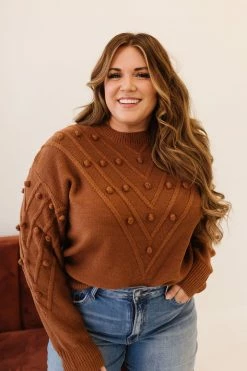 Sweet Lovely By Jen THE COLE POM SWEATER IN COCO