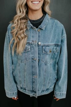Mono THE BROOKLYN DENIM JACKET IN MEDIUM DENIM TOPS