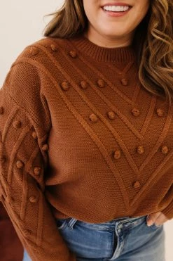 Sweet Lovely By Jen THE COLE POM SWEATER IN COCO