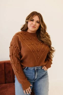 Sweet Lovely By Jen THE COLE POM SWEATER IN COCO