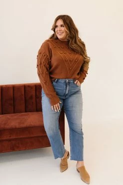 Sweet Lovely By Jen THE COLE POM SWEATER IN COCO