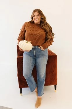 Sweet Lovely By Jen THE COLE POM SWEATER IN COCO