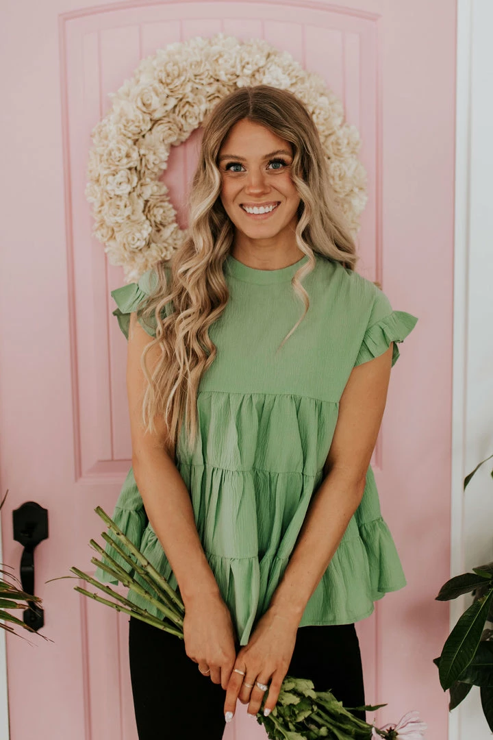 La Vida TOPS THE SAVOY BABYDOLL TOP IN SAGE 1 La Vida TOPS THE SAVOY BABYDOLL TOP IN SAGE