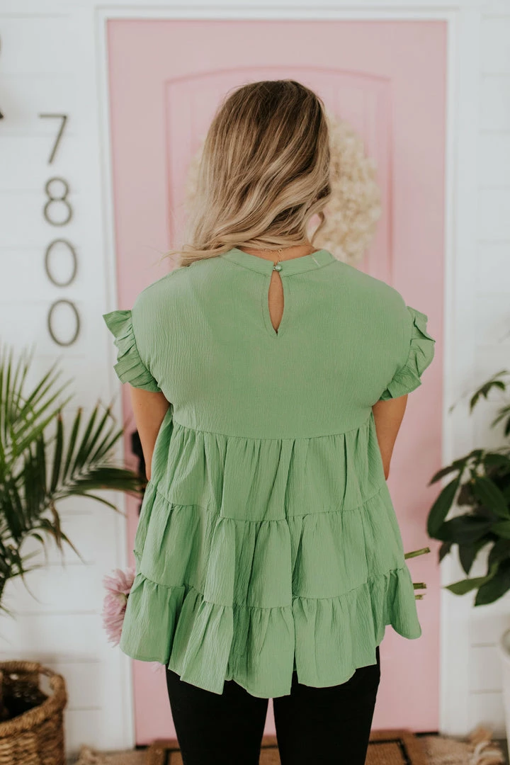 La Vida TOPS THE SAVOY BABYDOLL TOP IN SAGE 5 La Vida TOPS THE SAVOY BABYDOLL TOP IN SAGE