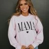 Rosemead THE MAMA HEART PULLOVER IN BABY PINK TOPS