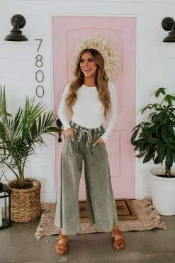 Easel THE ROSWELL WIDE LEG PANT IN ASH BOTTOMS