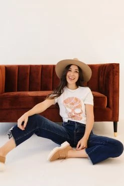 Vervet By Flying Monkey BOTTOMS THE LEONA SUPER HIGH RISE WIDE LEG JEANS IN DARK WASH