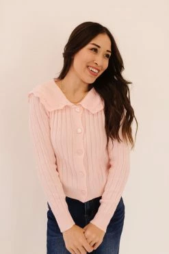 Hyfve THE SWEET PEA KNIT SWEATER IN LIGHT PINK TOPS