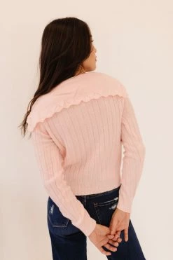 Hyfve THE SWEET PEA KNIT SWEATER IN LIGHT PINK TOPS