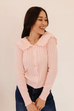 Hyfve THE SWEET PEA KNIT SWEATER IN LIGHT PINK TOPS