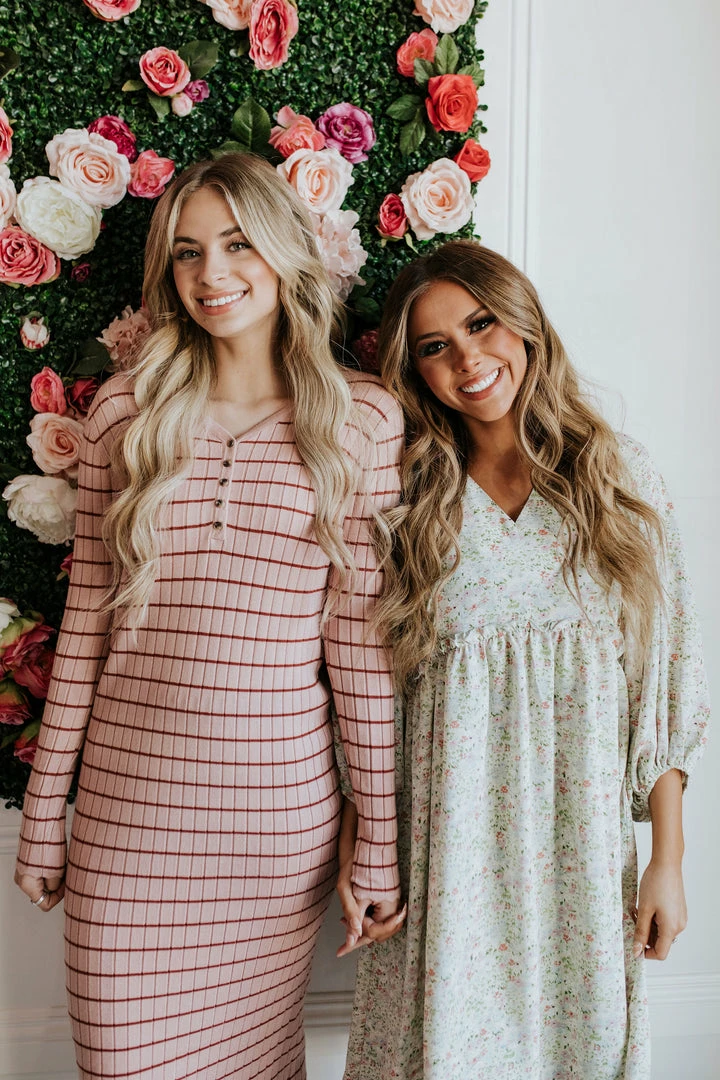Tea N Rose DRESSES THE COMING UP ROSES DRESS IN PINK STRIPES 2 Tea N Rose DRESSES THE COMING UP ROSES DRESS IN PINK STRIPES