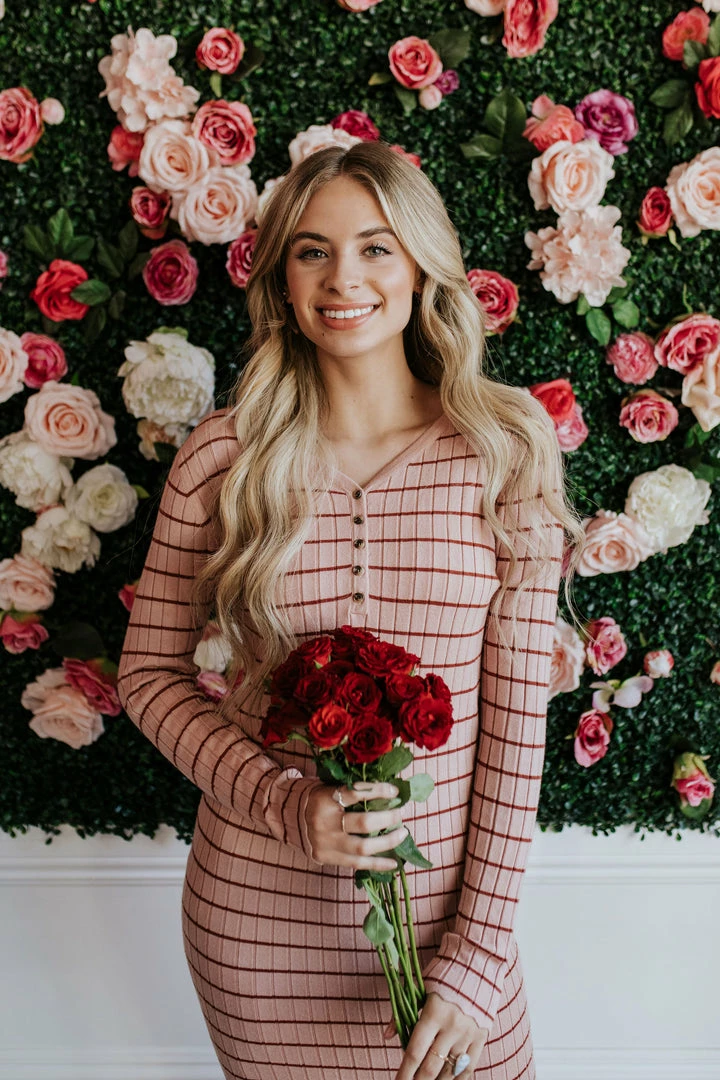 Tea N Rose DRESSES THE COMING UP ROSES DRESS IN PINK STRIPES 3 Tea N Rose DRESSES THE COMING UP ROSES DRESS IN PINK STRIPES