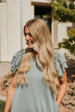 Blue Buttercup DRESSES THE SETH RIBBED KNIT DRESS IN SEAFOAM 9 Blue Buttercup DRESSES THE SETH RIBBED KNIT DRESS IN SEAFOAM