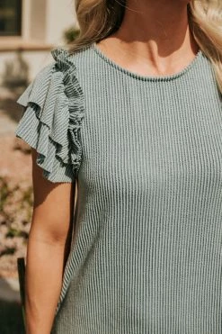 Blue Buttercup DRESSES THE SETH RIBBED KNIT DRESS IN SEAFOAM 11 Blue Buttercup DRESSES THE SETH RIBBED KNIT DRESS IN SEAFOAM