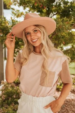 Wishlist THE CAMERON STRIPED TOP IN COLORBLOCK TOPS