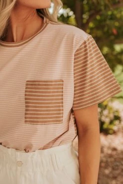 Wishlist THE CAMERON STRIPED TOP IN COLORBLOCK TOPS