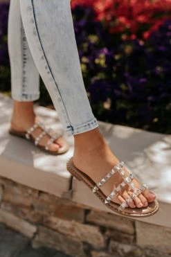 Shoe Click THE SABRINA SLIP ON SANDAL IN SILVER SHOES