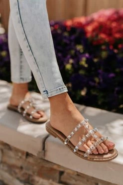 Shoe Click THE SABRINA SLIP ON SANDAL IN SILVER SHOES