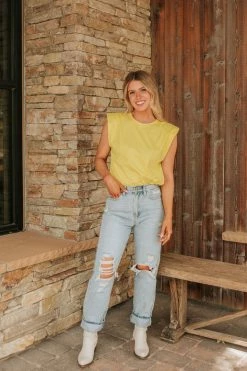 Sweet Generis THE SUNNIE MUSCLE TEE IN YELLOW