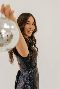 In Loom DRESSES THE SELENE SEQUIN DRESS IN NAVY