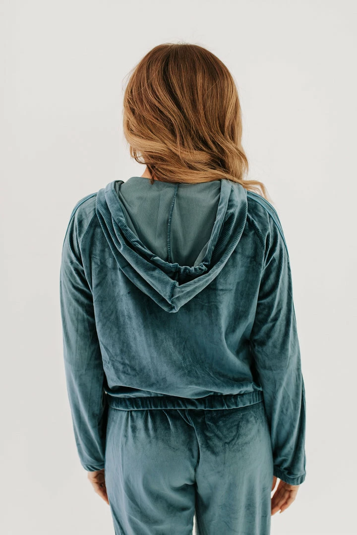 Kimberly THE GET YOUR JOG ON VELVET SET IN TEAL 8 Kimberly THE GET YOUR JOG ON VELVET SET IN TEAL