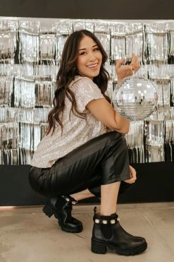 Miou Muse THE MOVES LIKE JAGGER FAUX LEATHER PANTS IN BLACK