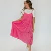 Very J NEW ARRIVALS THE HALLIE TIERED DRESS IN HOT PINK