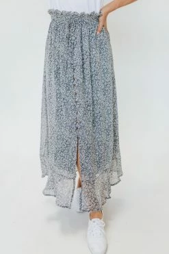 Mikarose THE MAXI BUTTON DOWN SKIRT IN DUTCH BLUE BY MIKA ROSE NEW ARRIVALS