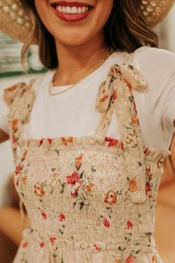 Blue B THE MARIE TIE STRAP TIERED DRESS IN TAUPE